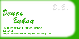 denes buksa business card