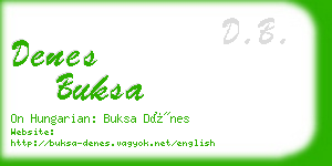 denes buksa business card